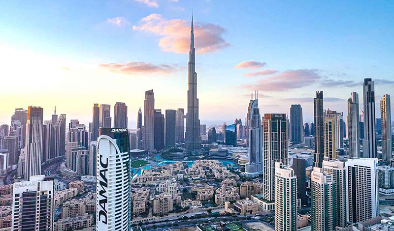downtown dubai in the afternoon