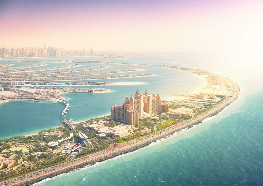 Palm Island in Dubai, aerial view